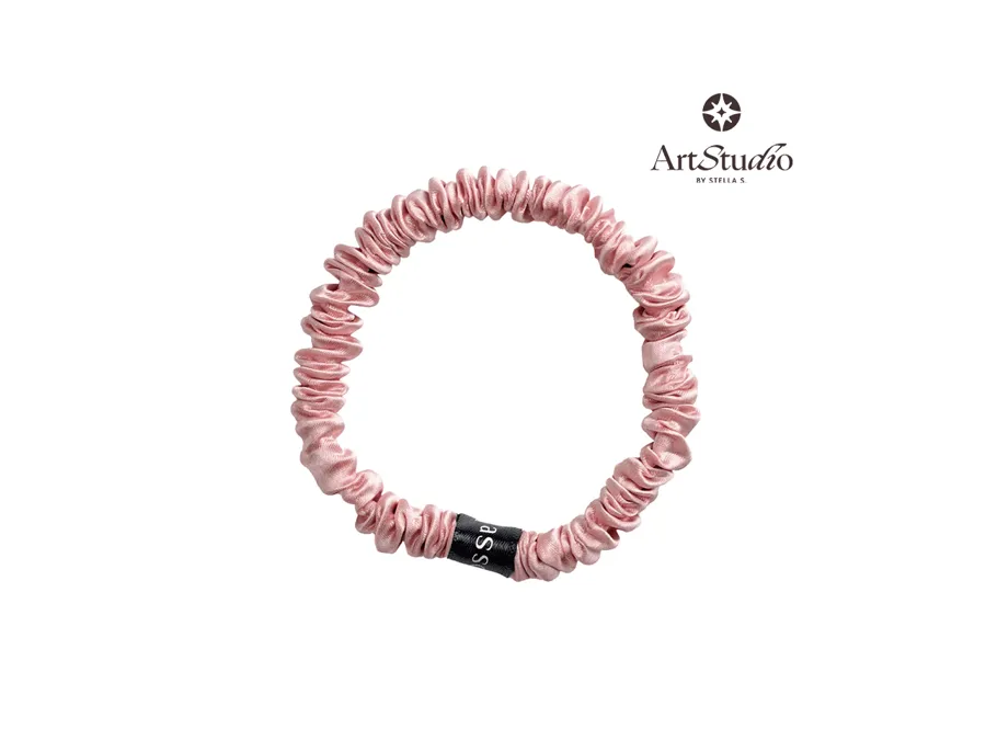 Шелковая резинка для волос Assoro розовая