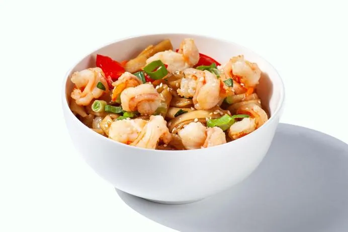 Удон с креветками